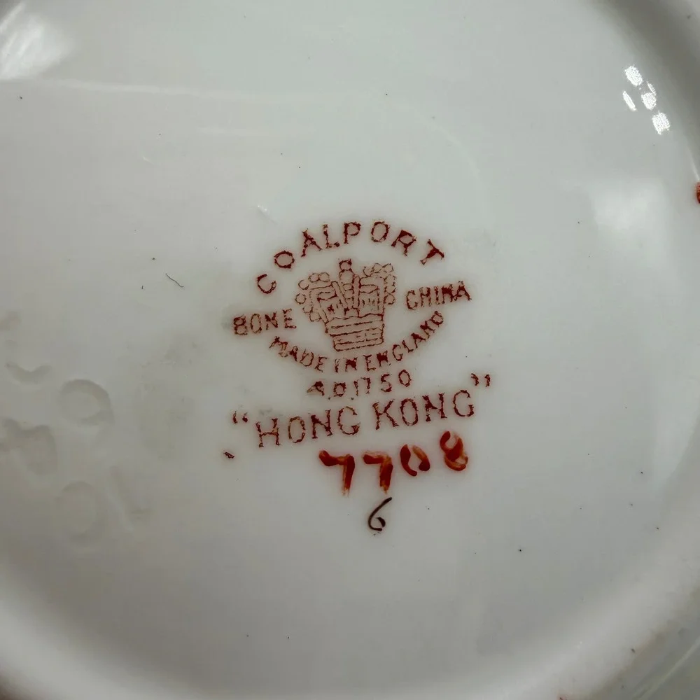 Coalport Bone China Hong Kong Demitasse Espresso Cup Saucer England Imari 1970s